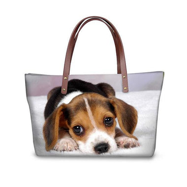 3D Beagle Print Tote Bag